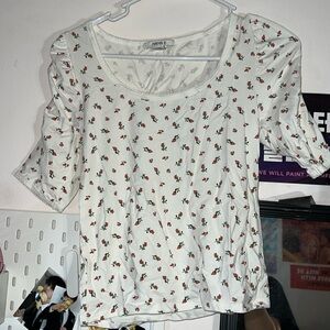 Forever 21 Flower Scoop Neck Top